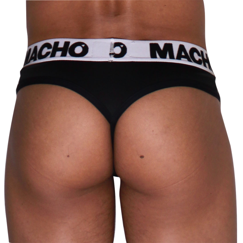 MACHO - MTG002 BLACK/BLACK THONG XL