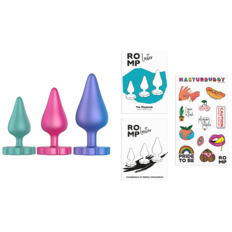 ROMP - LUSTER ANALE TRAININGSKIT S/M/L MET BLOEMVORMIGE VOET