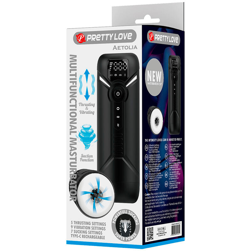 PRETTY LOVE - AETOLA MULTIFUNCTION AUTOMATIC MASTURBATOR BLACK
