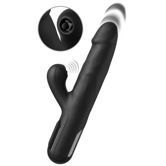 FETISH FANTASY SERIES - SONIX SILICONE THRUSTER RABBIT VIBRATOR ZWART
