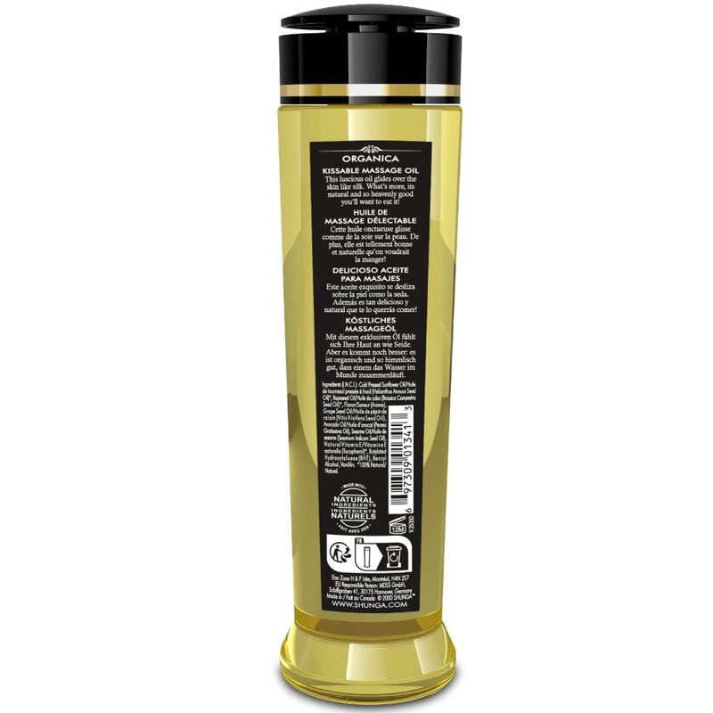 SHUNGA - BIOLOGISCHE MASSAGEOLIE FRAMBOOS GEVOEL 240 ML