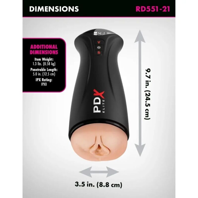 PDX ELITE - FAP-GASM INTERMITTENT SUCTION & VIBRATION MASTURBATOR