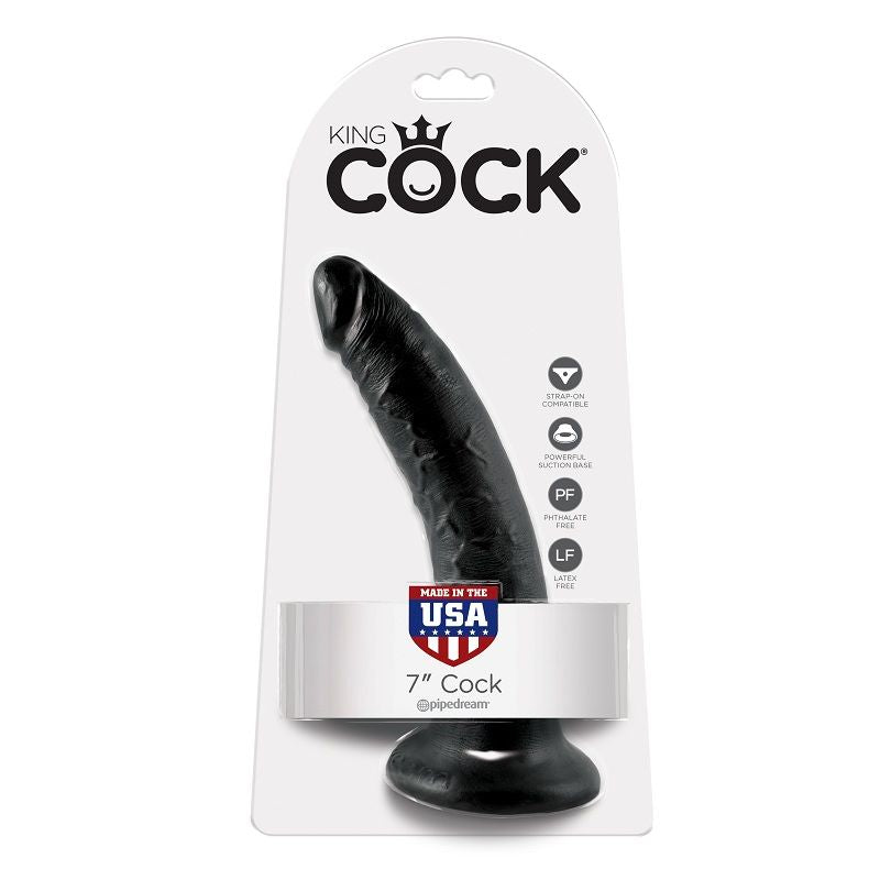 KING COCK - DILDO ZWART 17,8 CM