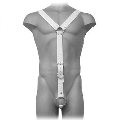 LEDEREN BODY - HARNESS HEREN WIT