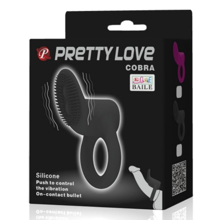 PRETTY LOVE - COBRA VIBRATORRING ZWART