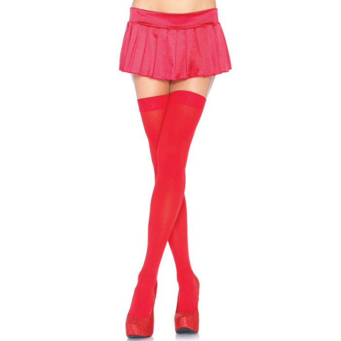 LEG AVENUE - NYLON DIJBEENKOUSE ROOD