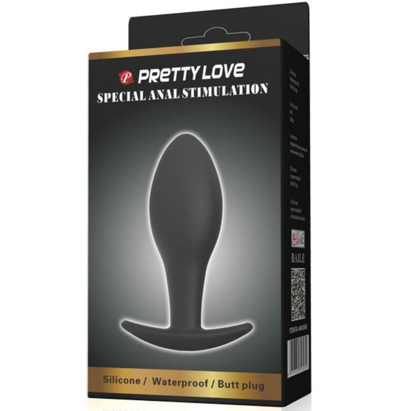 PRETTY LOVE - ANAALPLUG SILICONEN ANKER 8,5 CM ZWART