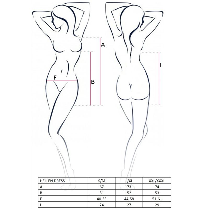 PASSION - VROUW HELLEN JURK EN TANGA MAAT S/M