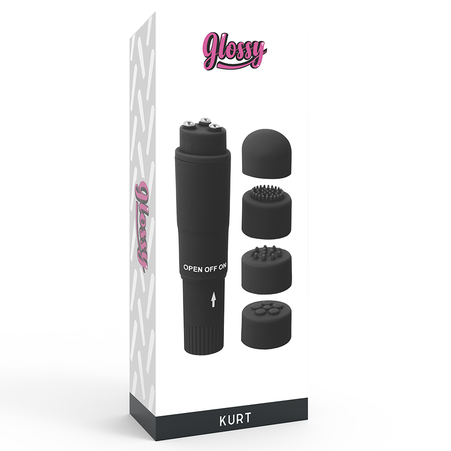GLOSSY - KURT POCKET MASSAGER ZWART