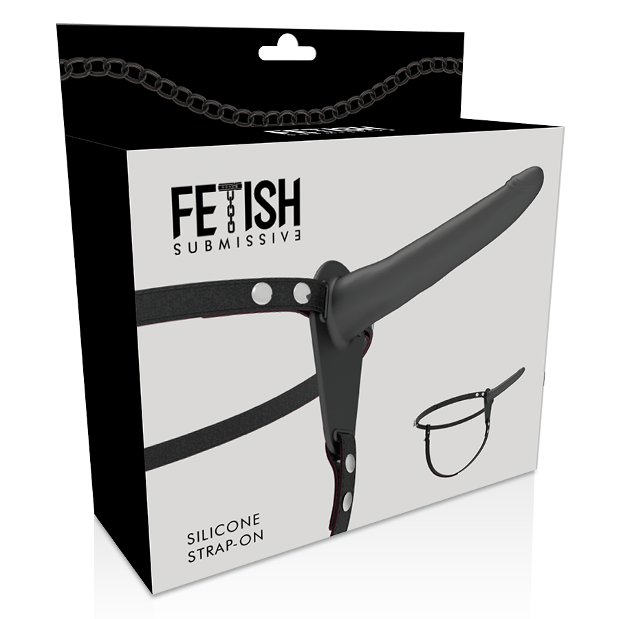 FETISJ SLAAF HARNAS - ZWART SILICONE 15 CM