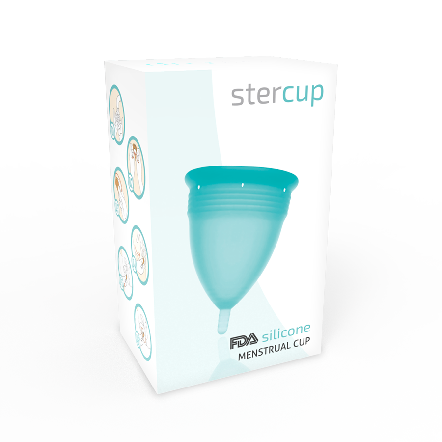 STERCUP - FDA SILICONEN MENSTRUATIECUP AQUAMARIJN - MAAT L