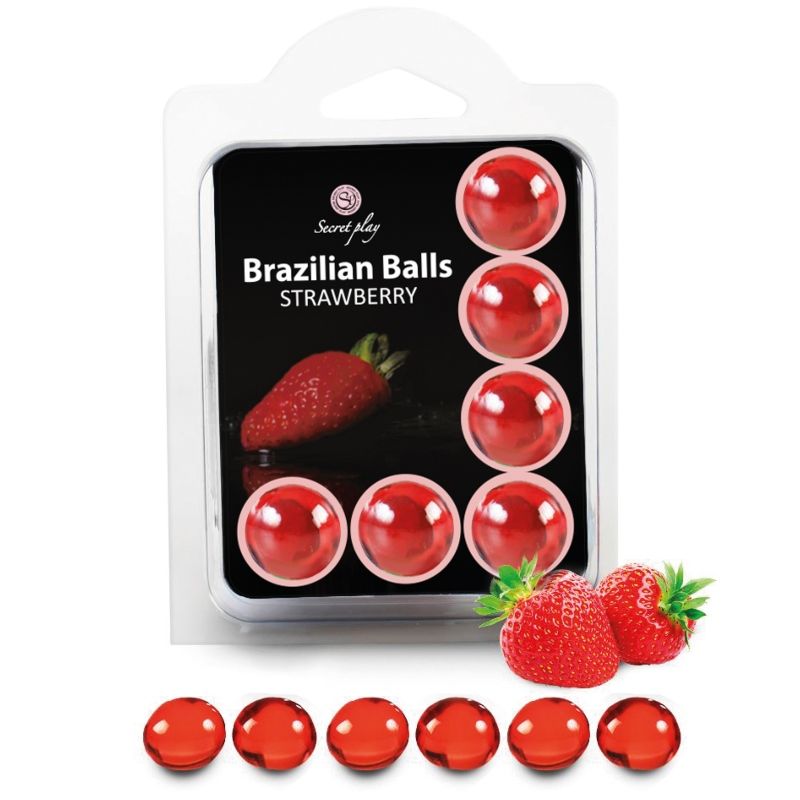 SECRETPLAY - SET 6 BRAZILIAN BALLS AARDBEI