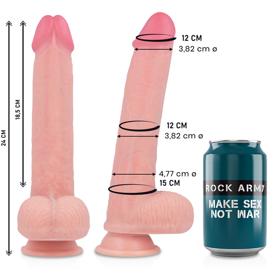 ROCKARMY - VLOEIBAAR SILICONE PREMIUM KINGCOBRA REALISTISCH 24 CM -O- 4,77 CM