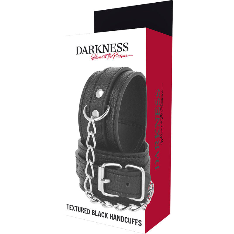 DARKNESS - ZWART GEGRAINEERDE LEREN HANDBOEIEN