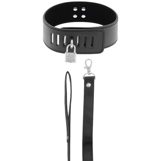 DARKNESS - BDSM HALSBAND MET ZWART SLOT