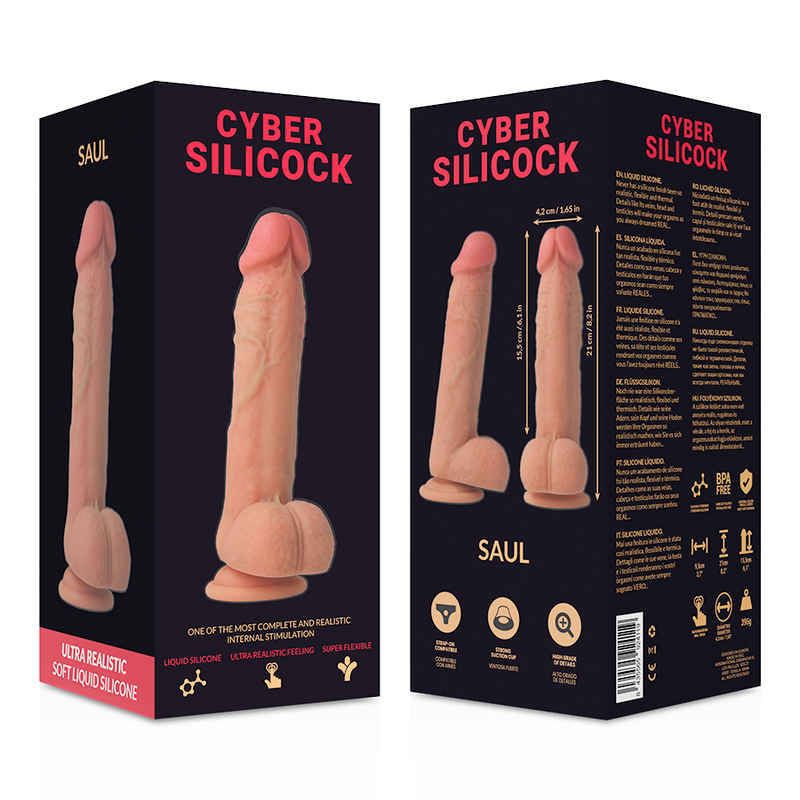 CYBER SILICOCK - SAUL ULTRA REALISTISCHE ZACHTE VLOEIBARE SILICONE 21 CM -O- 4.2 CM