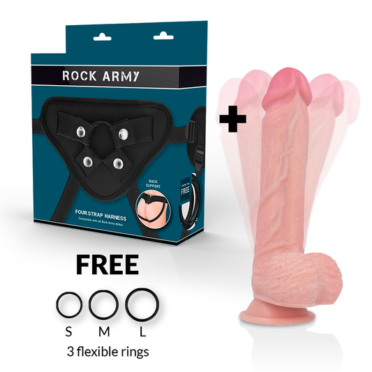 ROCKARMY - HARNAS + HAWK ROTATOR EN VIBRATOR 22 CM -O- 4,6 CM
