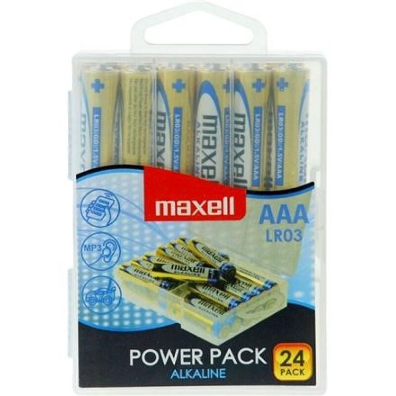 MAXELL - ALKALINE BATTERIJ AAA LR03 VERPAKKING * 24 BATTERIJEN