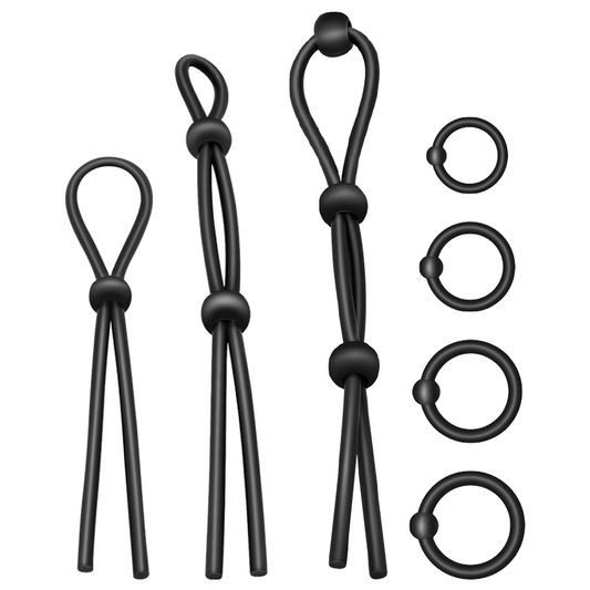 ADDICTED TOYS - FLEXIBELE SILICONEN PIEMELRING SET 7 DELEN