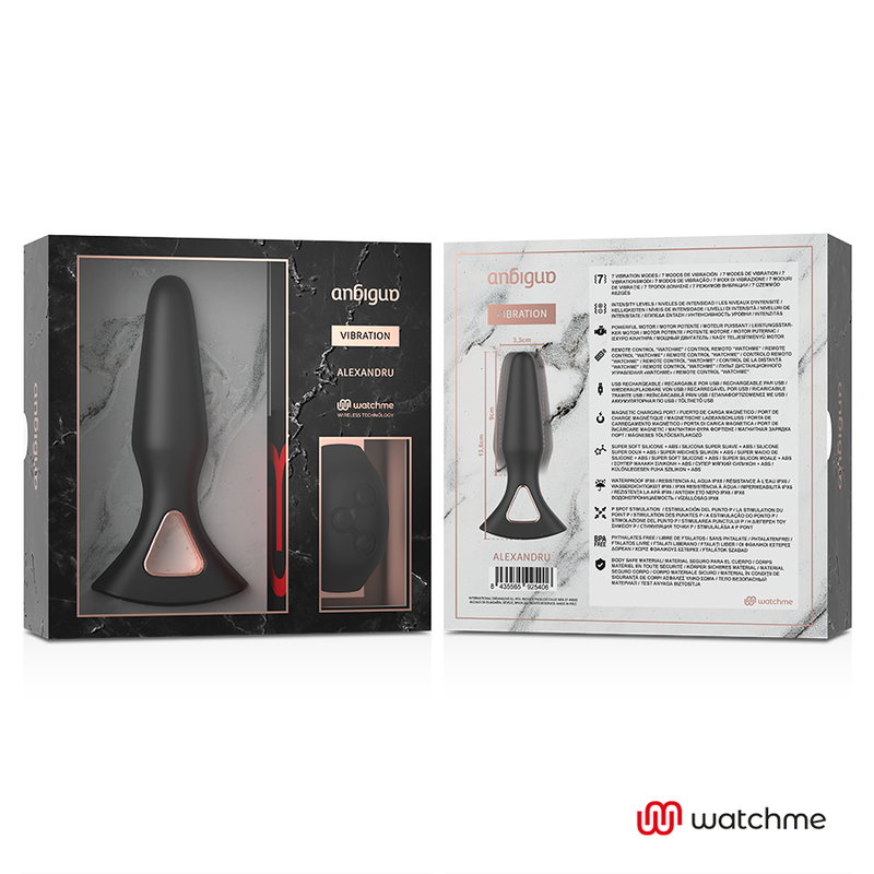 ANBIGUO - WATCHME AFSTANDSBEDIENING VIBRATOR ANALE PLUG ALEXANDRU