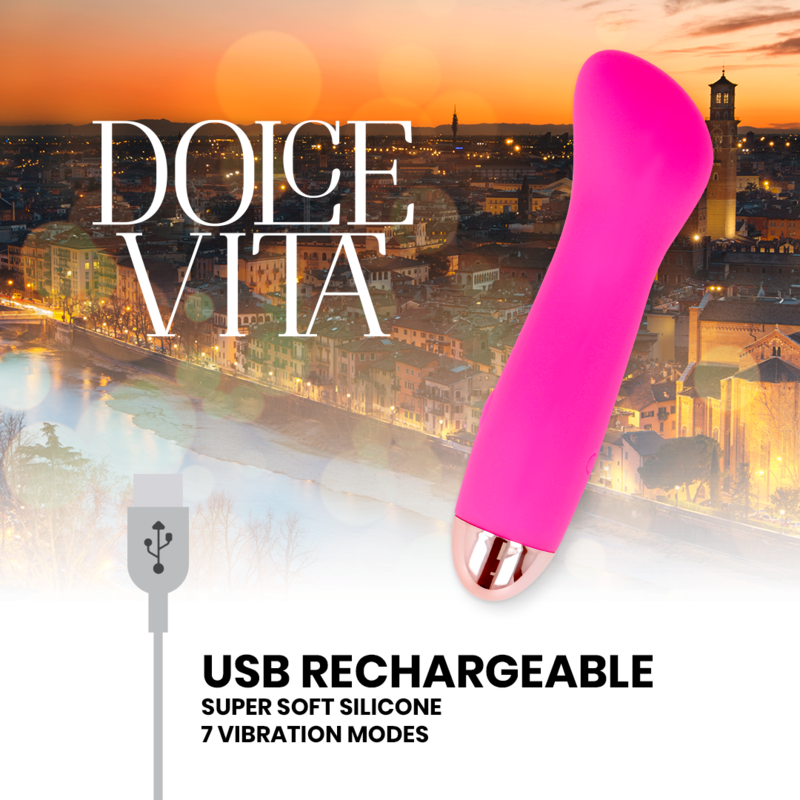 DOLCE VITA - OPLAADBARE VIBRATOR ONE ROZE 7 SNELHEDEN