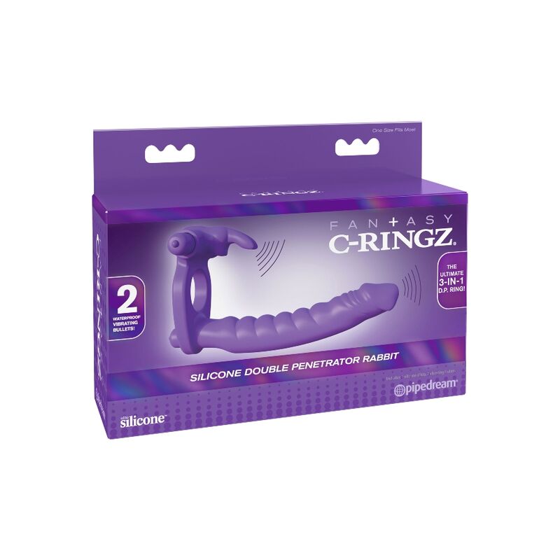FANTASY C-RINGZ - SILICONE DUBBELE VIBRATOR KONIJN