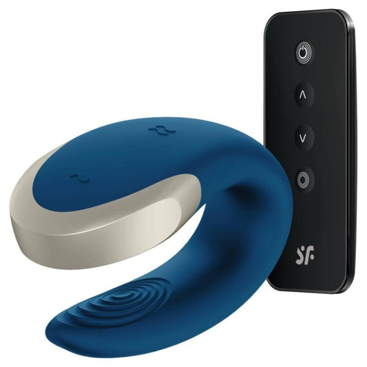 SATISFYER - DOUBLE LOVE LUXURY PARTNER VIBRATOR BLAUW