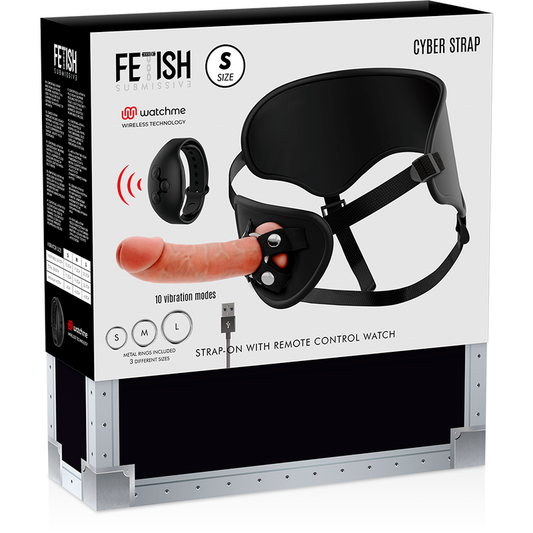 FETISJ SLAAFSE CYBER STRAP - HARNAS MET AFSTANDSBEDIENING DILDO WATCHME S-TECHNOLOGIE