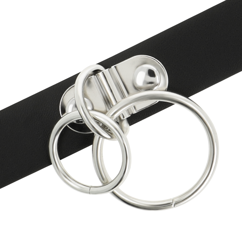 COQUETTE CHIC DESIRE - DUBBELE RING VEGAN LEREN CHOKER