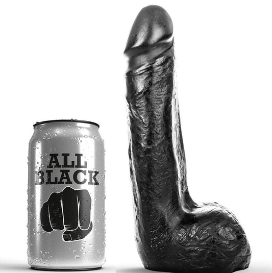 GEHEEL ZWART - ZACHTZWART REALISTISCHE DILDO 20 CM