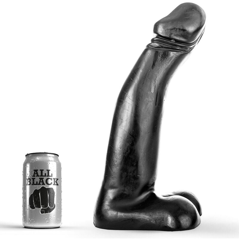 GEHEEL ZWART - REALISTISCHE ZWARTE FISTINGDILDO 29 CM