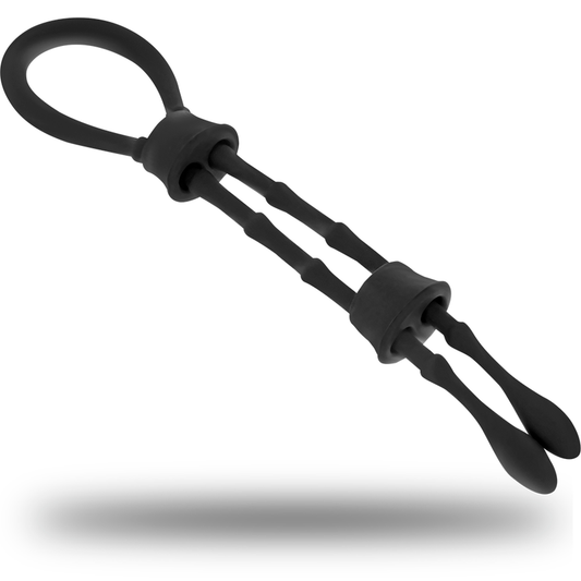 OHMAMA FETISJ - SILICONEN CORD-COCK EN TEELBALLEN RING
