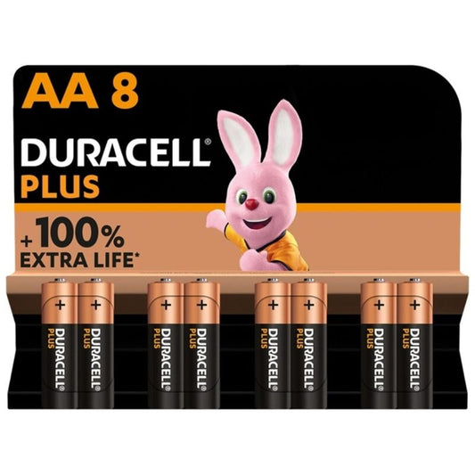 DURACELL - PLUS POWER 100 ALKALINE BATTERIJ AA LR6 8 STUKS