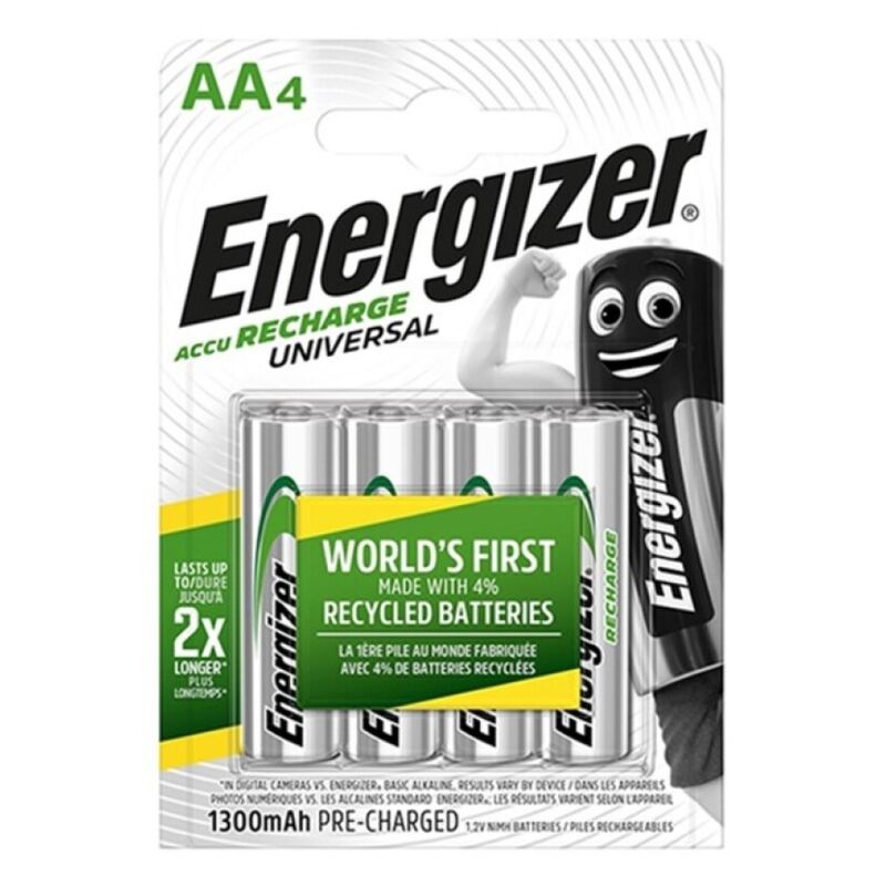 ENERGIZER - UNIVERSELE OPLAADBARE BATTERIJ HR6 AA 1300mAh 4 STUKS