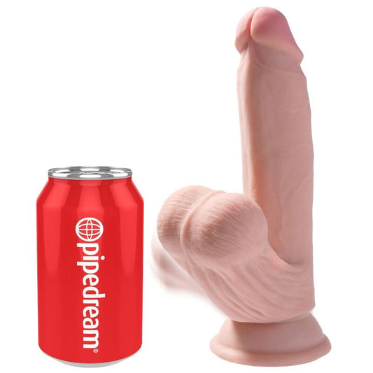 KING COCK - PLUS 3D DILDO ZWENKENDE BALLEN 15,2 CM LICHTE HUID