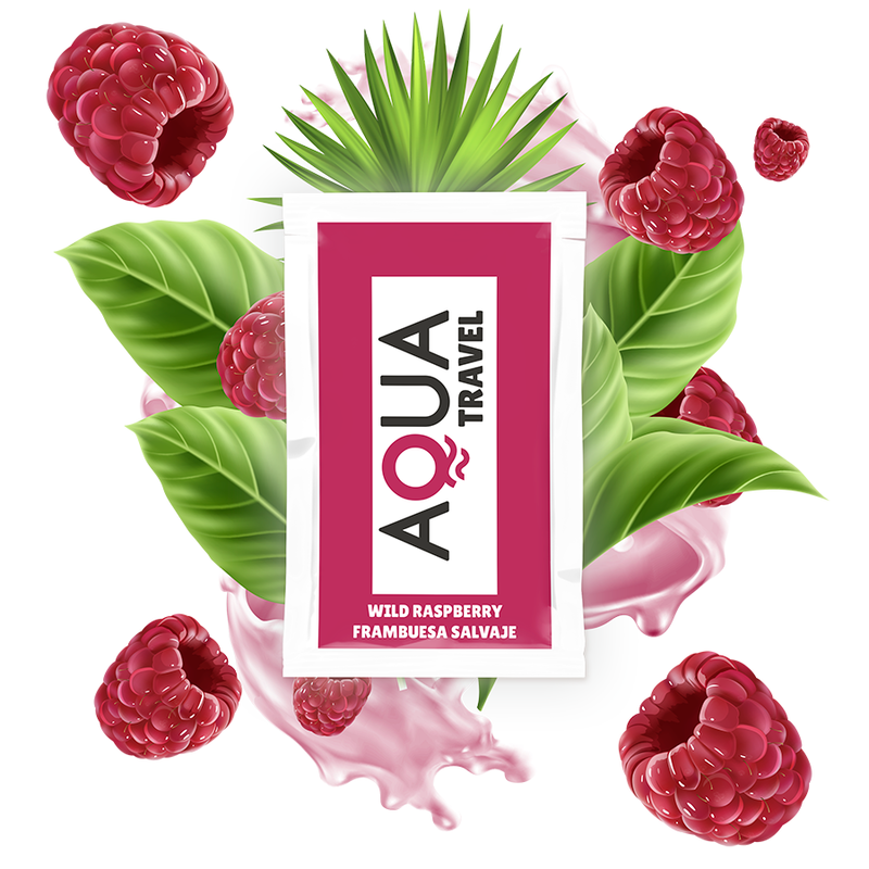 AQUA TRAVEL - GLIJMIDDEL OP WATERBASIS MET WILDE FRAMBOZENSMAAK 6 ML