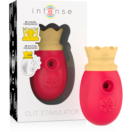 INTENS - CLITORISSTIMULATOR 10 ZUIG- EN LIKSTANDEN - ROOD