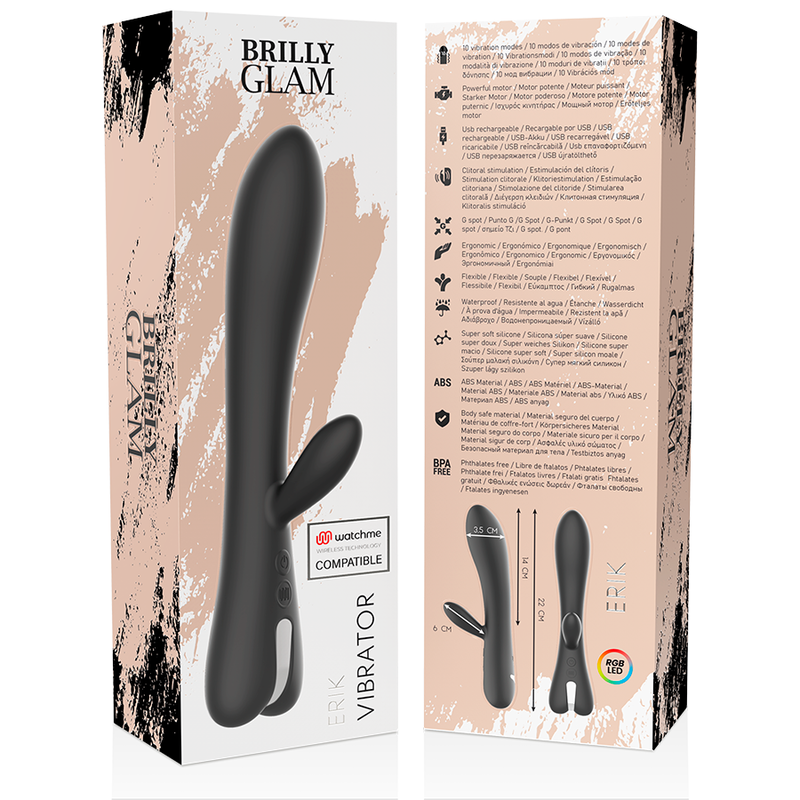 BRILLY GLAM - ERIK VIBRATOR + WATCHME AFSTANDSBEDIENING
