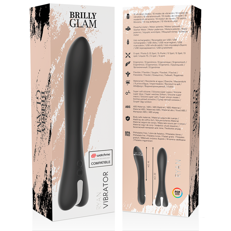 BRILLY GLAM - RYAN VIBRATOR + WATCHME AFSTANDSBEDIENING