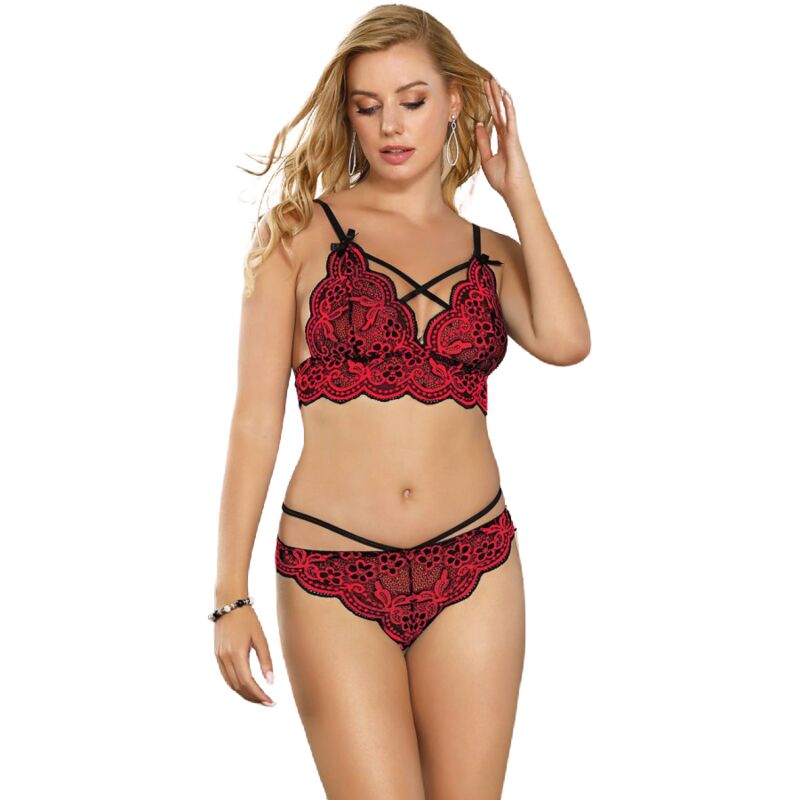 SUBBLIME - TWEE DELIGE SET KANTEN TOP EN SLIP L/XL