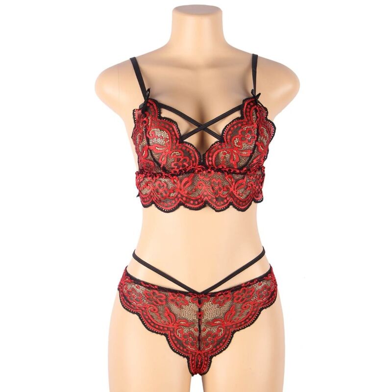 SUBBLIME - TWEE DELIGE SET KANTEN TOP EN SLIP L/XL