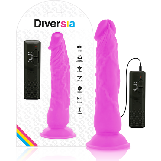 DIVERSIA - FLEXIBELE VIBRERENDE DILDO PAARS 21 CM -O- 4,9 CM