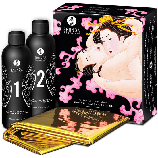 SHUNGA - ORIENTAL BODY-TO-BODY EROTISCHE MASSAGEGEL AARDBEIEN EN CAVA