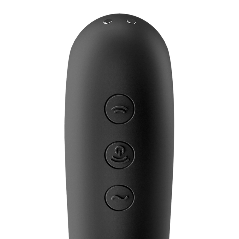 SATISFYER - DUAL KISS AIR PULSE VIBRATOR ZWART