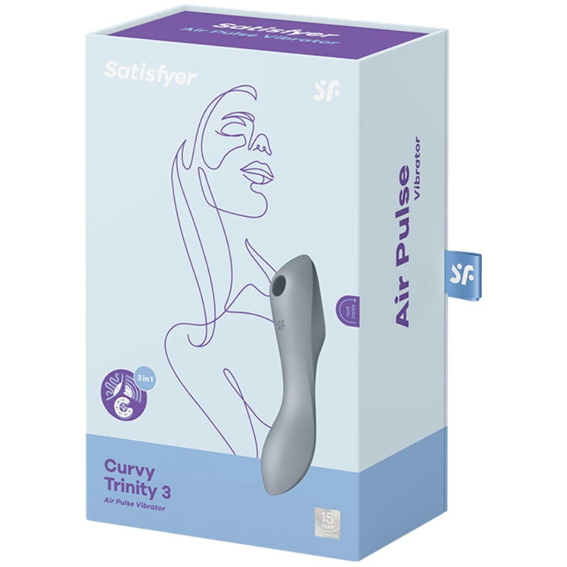 SATISFYER - CURVY TRINITY 3 LUCHTDRUKVIBRATOR GRIJS