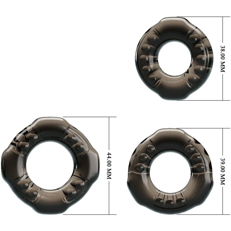 BAILE - COCK RINGS YVONNE SET 3 PIEMELRINGEN