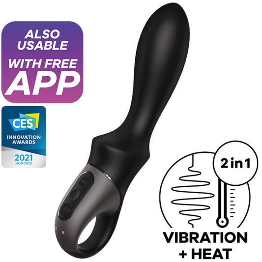 SATISFYER - HEAT CLIMAX ANAL VIBRATOR APP ZWART
