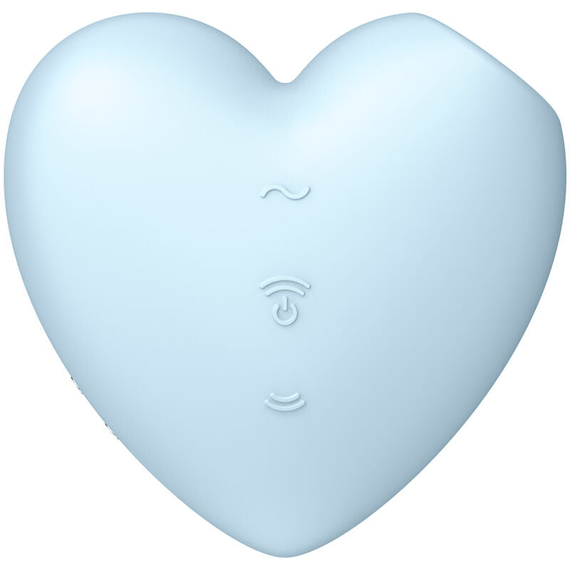 SATISFYER - CUTIE HEART LUCHTDRUK STIMULATOR & VIBRATOR BLAUW