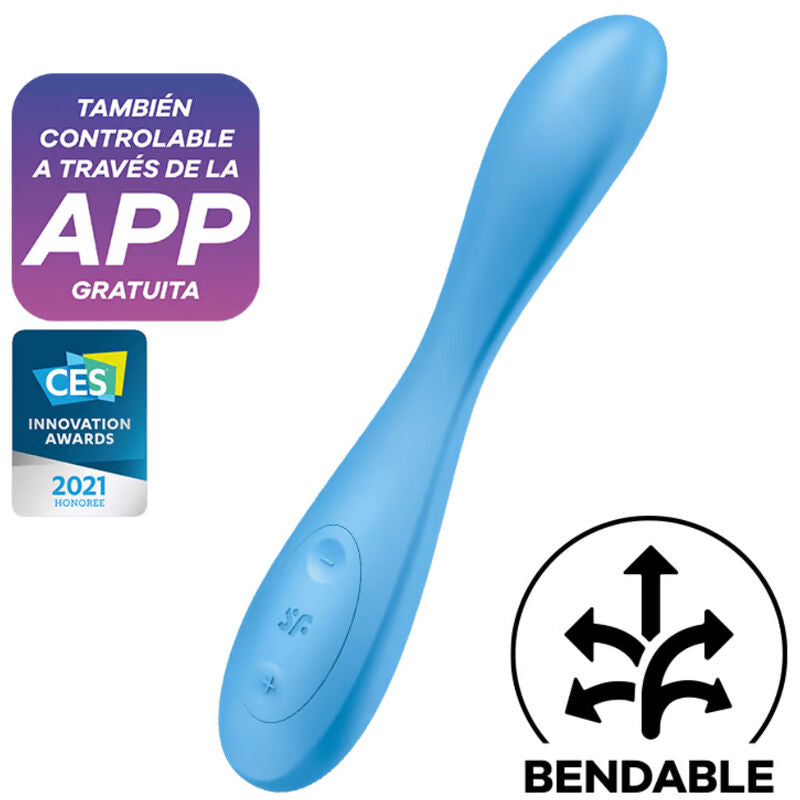 SATISFYER - G-SPOT FLEX 4+ MULTI VIBRATOR APP BLAUW