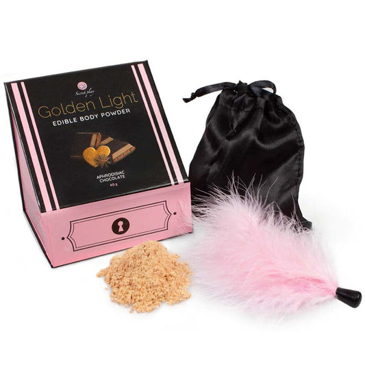 SECRETPLAY - GOLDEN LIGHT KIT APHRODISIAC CHOCOLADE EETBAAR POEDER & VEER